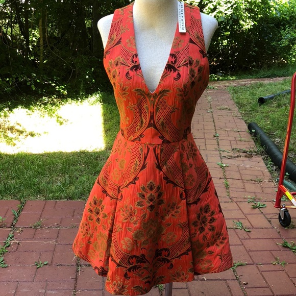 STUNNING ALICE+OLIVIA FIT&FLARE JACQUARD DRESS ASO FELICITY SMOAK - Picture 5 of 12